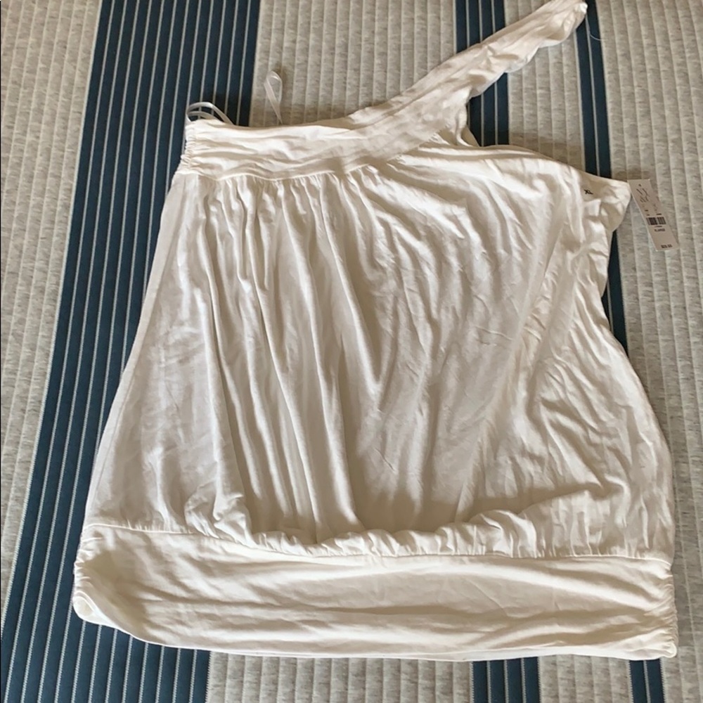 Ivory one shoulder shirt